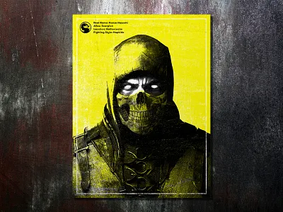 Scorpion MKX adam hanson ahco art print design fight illustration mortal kombat scorpion skull texture