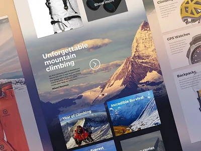 UpNorth Website climbing design mountain mountaineering travel upnorth ux web design website