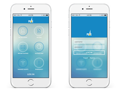 PG&E Mobile Design app mobile