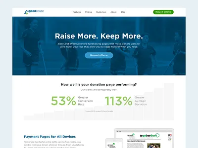 4aGoodCause Website - Home Page blue clean good cause rad stuff web