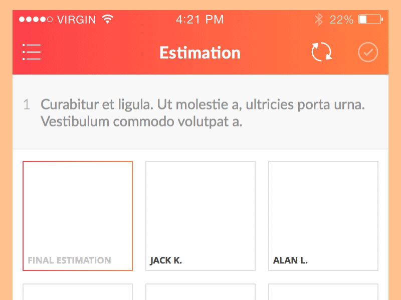 Planning Poker for iOS animation app interaction ios iphone planning poker poker scrum ui ui design ux voting