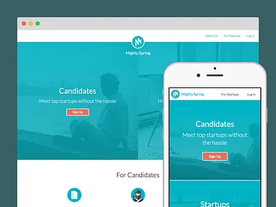 Mighty Spring homepage marketing recruiting