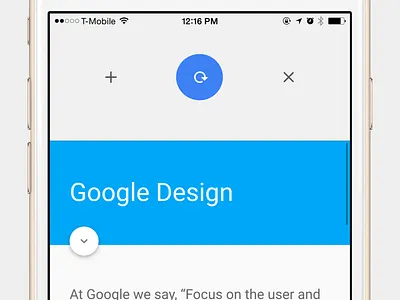 Chrome iOS Pull to reload app chrome google ios material motion prototype pull to refresh refresh toolbar