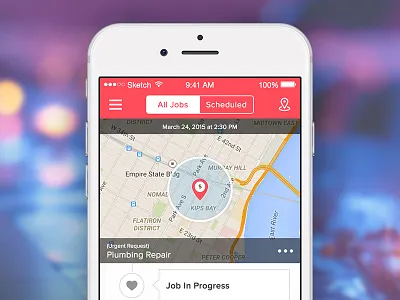 Plumbing App app ios map plumbing service ui ux