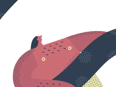 Man vs. Beast beast body character design flat half tone illustration man nipples snake texture