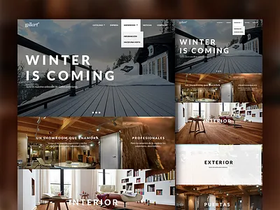 Gallart Homepage brown clean home page landing page lato layout web website white