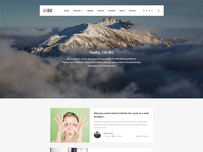 Bo l Creative Blog - Syle 1 design ui ui design ux web design white wordpress