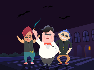 The three insomnic men illustration