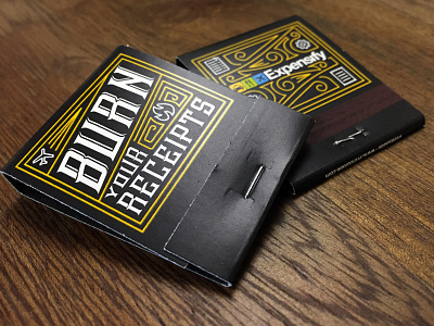 Matchbooks burn your receipts custom icon line work logo matchbooks matchbox matches type typography
