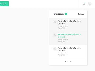 Notifications - Kicklow dropdown email empty kicklow myplanet newsletter notifications notify ui ux