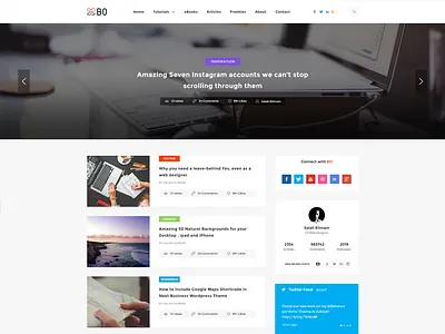 Bo l Creative Blog - Syle 2 awesome blog clean creative design flat personal psd web web design white widgets