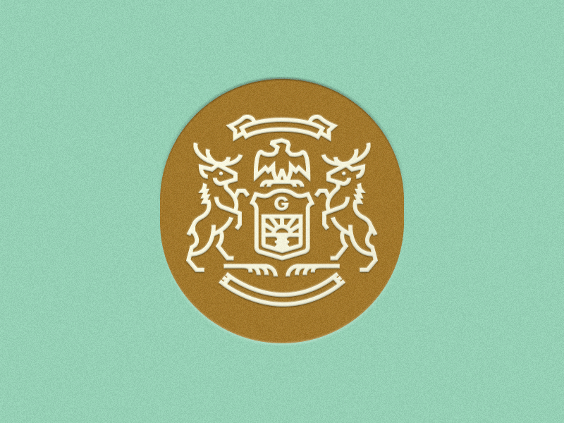 Gunner bird crest deer gunner illustration shield vector