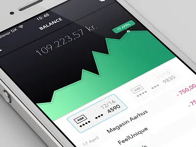 Banking App Prototype balance bank cards chart expenditure income ios iphone money