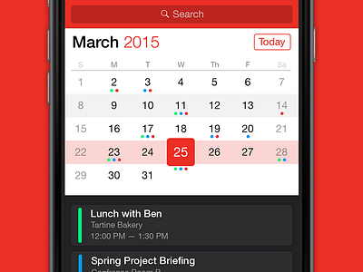 Calendar app app apple calendar ios ui watch