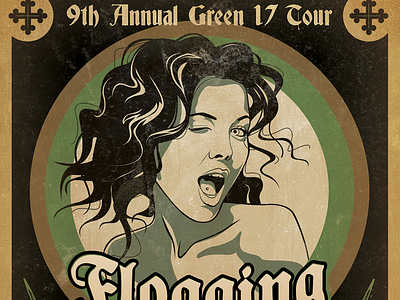 Flogging Molly Ad Mat design flogging illustration illustrator molly portrait rock tour woman