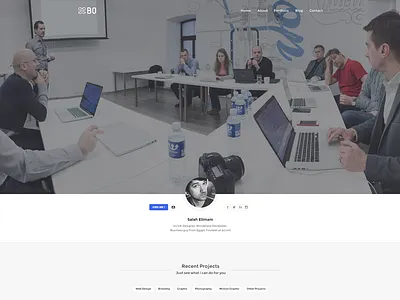 Bo l Creative Portfolio / Blog awesome clean creative design flat personal portfiolio psd web web design white widgets