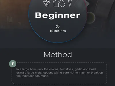 Recipe Application app application design ios minimal mobile recipe recipes ui ux