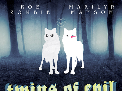 Twins of Evil Tour Ad Mat ad band design evil illustration illustrator manson marilyn rob wolf wolves zombie