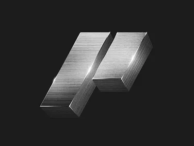 Brushed Metal Mark brushed metal grayscale industrial iron ironwork logo logotype mark marvel metal minimalist