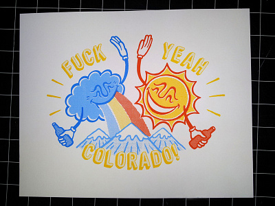 Colorful Colorado adam beer colorado art colorado pride craft design five high mendez mountains rocky screen print
