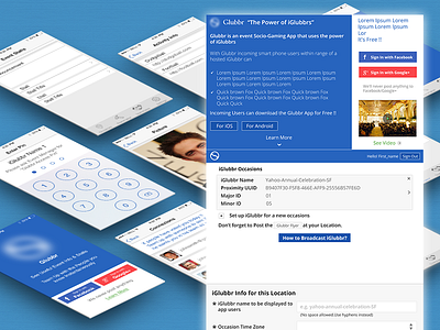 Iglubbr Event iOS and Android, Web application. android annoucement apple events flat google ios location stall ui ux web