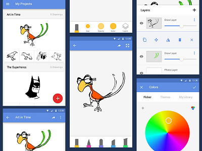 Droid - Material Design android app branding color design illustration material design photoshop screen ui ux vector
