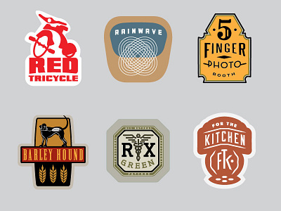 Identity Pieces badge design identity lettering logo sticker tricycle typography