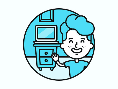 Apartment Illustration Icon apartment happy home icon illustration pad smile web