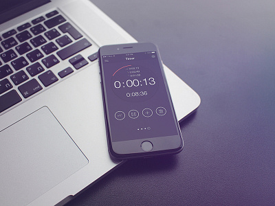 Timmer app iOS app application flat ios mockup photoshop timmer ui ux