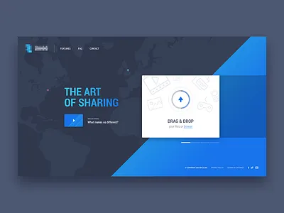 Landing page - upload application dark homepage landing ui web webdesign website