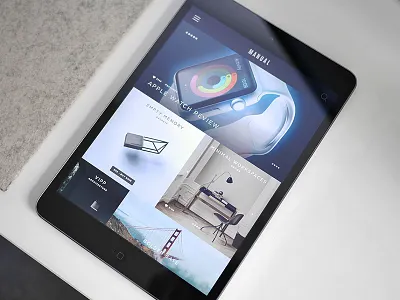 Manual iPad App app blog content grid ipad magazine minimal mobile photography sketch tablet ui