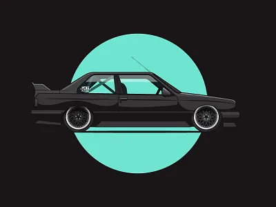 Murder M3 80s bmw car illustration m3 vector