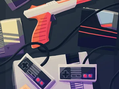 Nintendo Nostalgia color controllers fun gun illustration link nintendo nostalgia photoshop retro videogames zelda