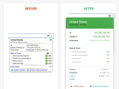 uDomainFlag - Chrome Extension Makeover chrome extension redesign