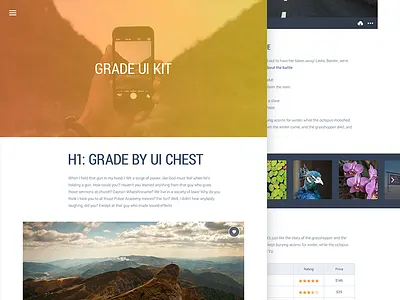 Grade UI Kit: Text & Media gradient media player slider typography ui