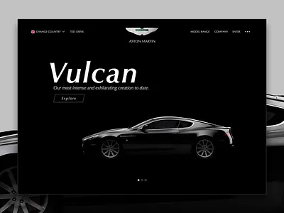 Car website concept aston martin auto brand car clean concept flat fresh identity minimal website