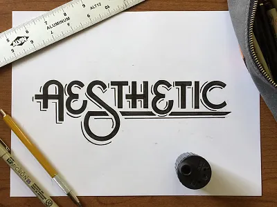 Aesthetic (Inked version) aesthetic design lettering process simple