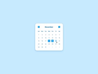 Simple Date Picker calendar date design figma minimal select ui vector