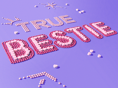 True Bestie bestie candy foodlettering foodtype marshmallows social sweetandspicy truebestie type valentinesday