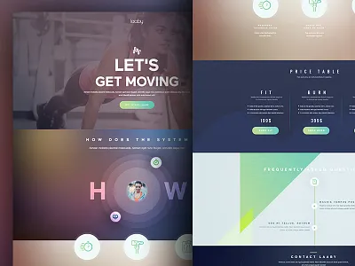 Fitness Landing Page app color dashboard diet fitness get lets logo moving page sport time