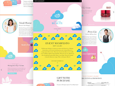 DFS First Class Beauty Event Site beauty campaign clean design event flat simple travel ui web website