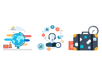 Illustration mobile hotel illustration mobile travel ui vector walkthrough welcome