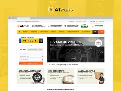 Homepage - ATParts car clean ecommerce flat gallery layout ui website