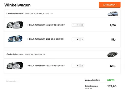 Cart - ATParts car cart checkout clean ecommerce flat gallery layout ui website