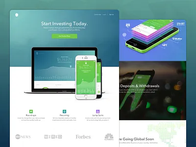Refreshed Acorns.com acorns landing page ui ux web design website