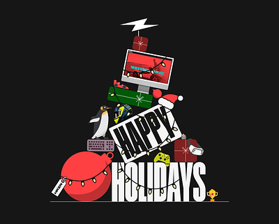 Happy Holidays from HRZN! brand design branding design graphic design illustration vector