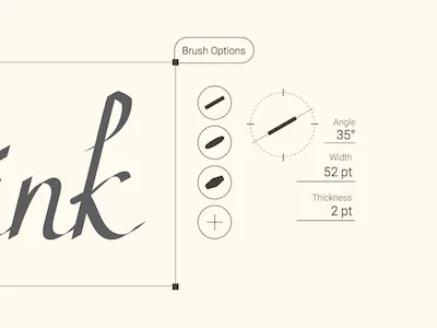 Brush Options Panel calligraphy custom font custom lettering lettering letterink letterinkapp typeface typography