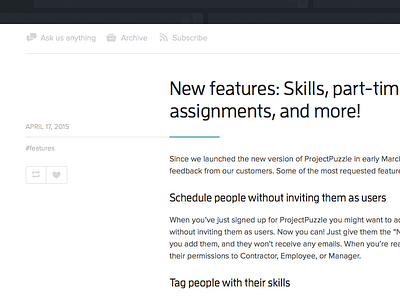 ProjectPuzzle Blog blog entypo ff enzo proxima nova tumblr