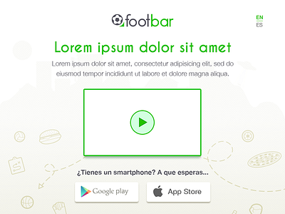 Footbar landing ball basketball football footbar green landing page scroll sports tennis video website