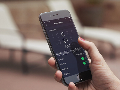 Timmer app iOS - New Alarm app application flat ios mockup photoshop timmer ui ux